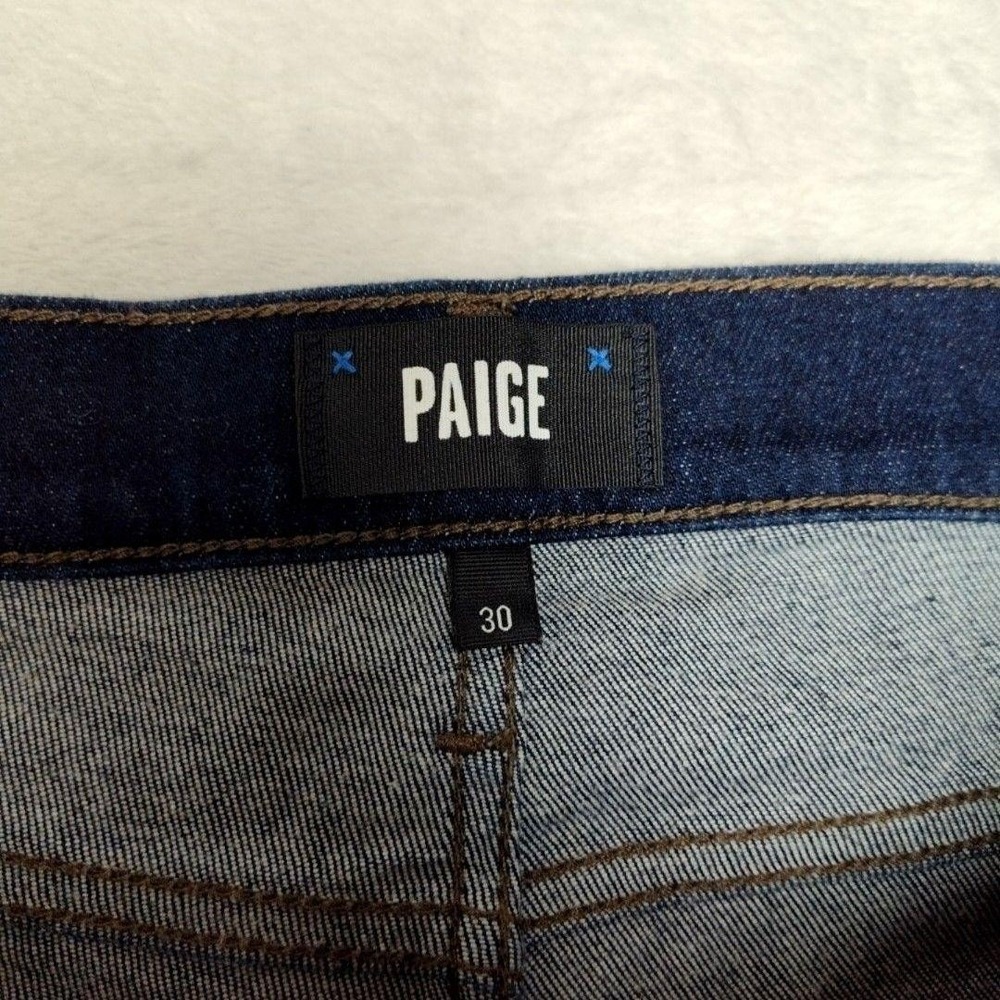 Paige Jeans Womens 30 Dark Wash Lennox Straight Slim Stretch 5-Pocket Denim - Picture 6 of 11